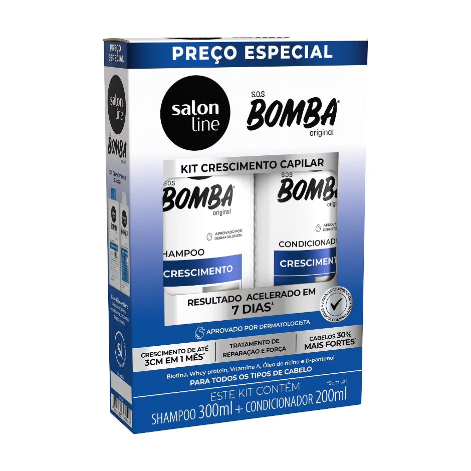 Salon Line - Kit Crescimento Shampoo 300ml + Condicionador 200ml S.O.S. Bomba Oferta!